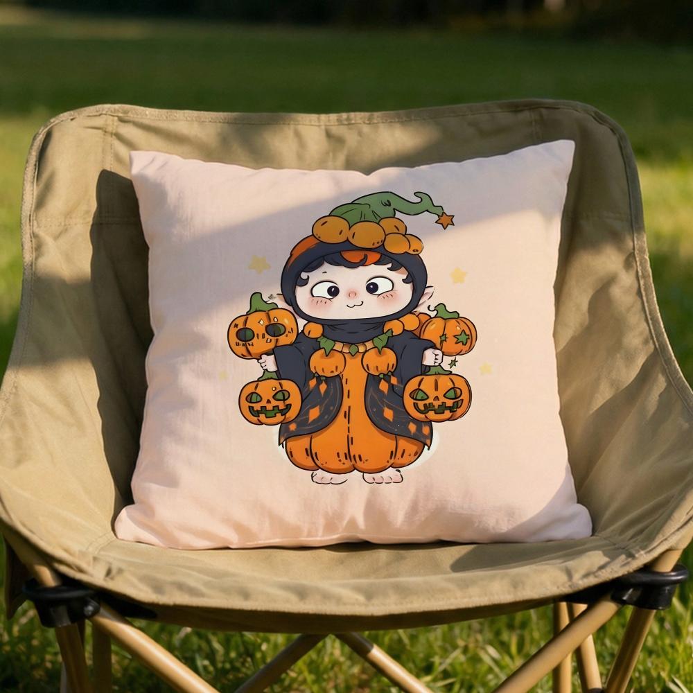 Cute Q Halloween Ouniu Cushion Cover Soft Reversible Durable Pillow Cover MultiScene Use for Home Car Daily Comfort