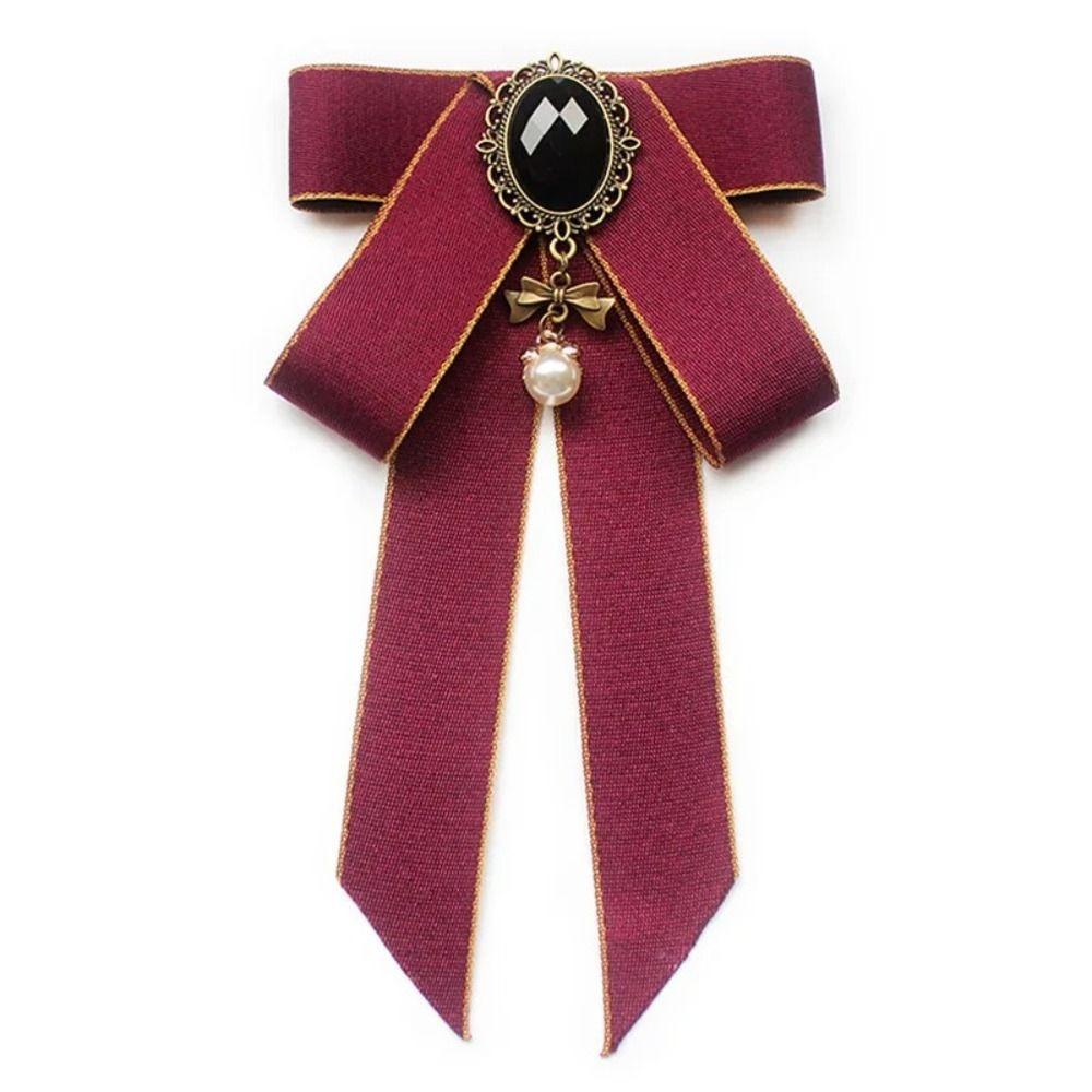 Luxulry Alloy Bow Tie Jewelry Accessories Rhinestone Crystal Rhinestone Bowtie Neck Decoration Bowknot Brooches