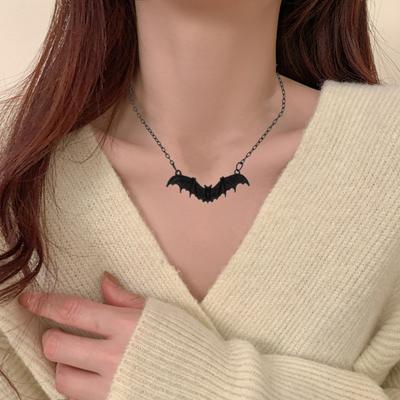 Halskette Gothic Vintage Fledermaus Choker Anhänger Halskette Halloween Hexe Schmuck Frauen Einzigartiges stilvolles Geschenk