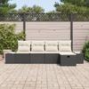 VidaXL Ensemble de 5 Canapés de Jardin avec Coussins Noir Rattan Synthétique 3359356