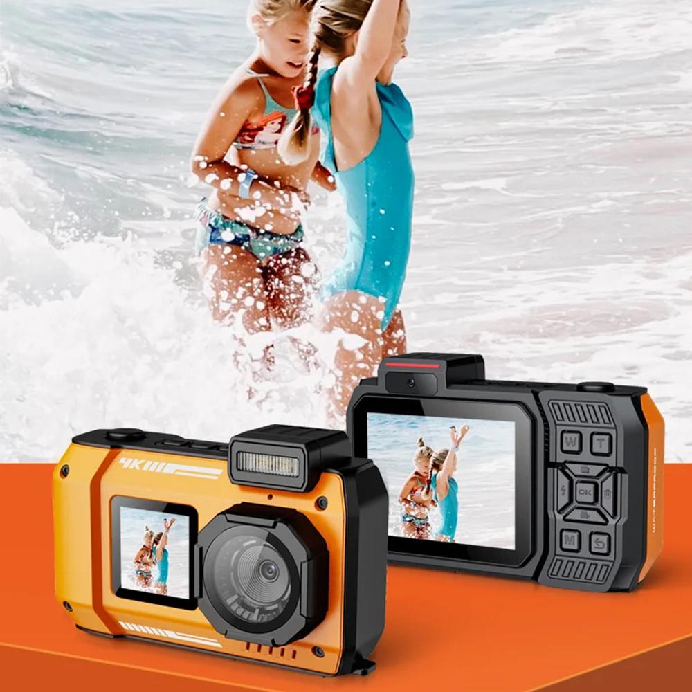 

D50 Waterproof Action Camera Portable Outdoor Sports Dual Screen Camera with 32G TF Card Black