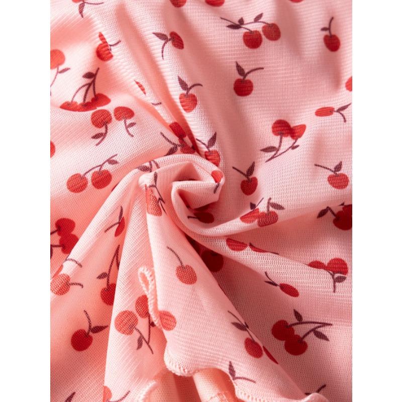 Women's Cherry Blossom Mesh Spliced Lace Camisole Top