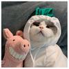 New cat pet clothes autumn and winter puppy dog teddy cat velvet hooded dog sweater supplies thickened and warm