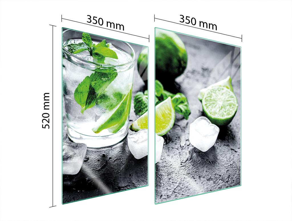 GLAS-SCHUTZPLATTE FÜR DIE KÜCHE 2x35x52 LIMETTE