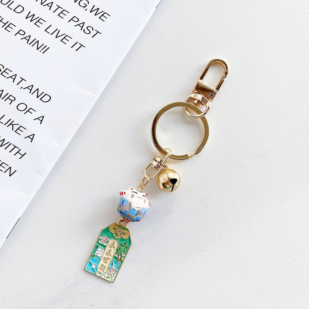 

Ceramics Maneki Neko Backpack Pendant Gift Metal Car Keyring Amulet Key Lanyard Lucky Cat Keychain