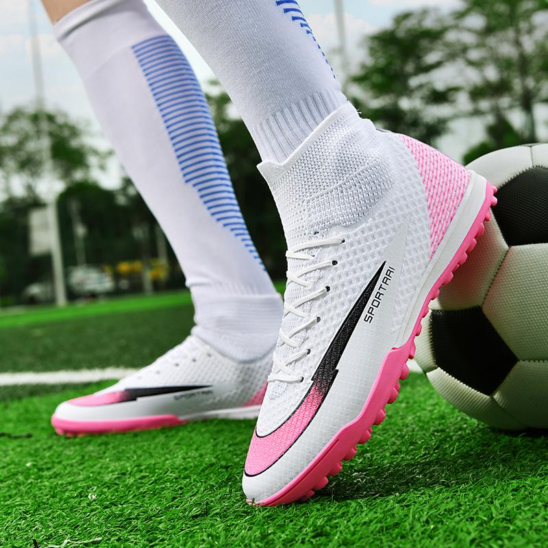 Men Soccer Boots' Sneakers Studded Society Grass Turf Professional Male Soccer Shoes Futsal Top Quality Ankle Football Shoes
