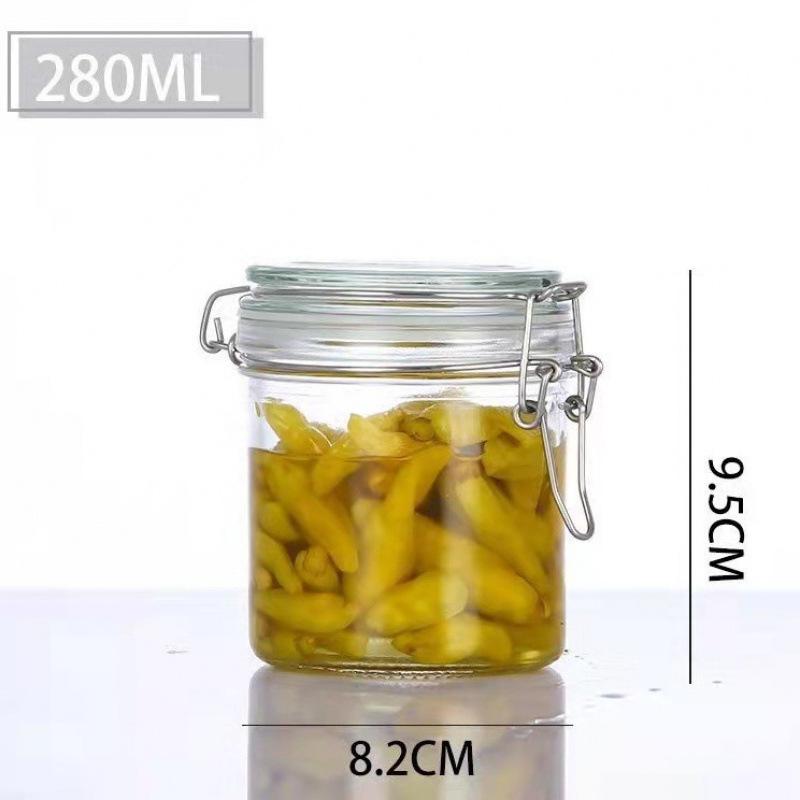 Glass Storage and Pickling Jar with Buckle Seal for Wine, Tea, Honey, and Jam