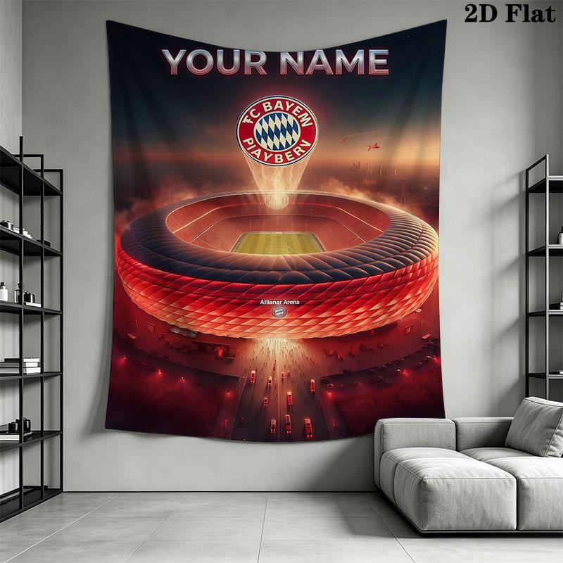 Custom FC Bayern München Wall Hanging Printed Fabric Blanket Decorative Tapestries for Bedroom Living Room Home Decor