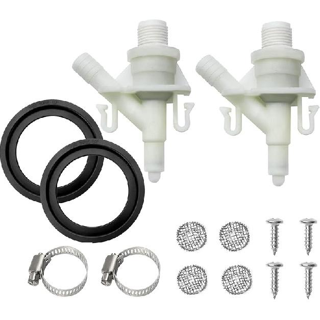 385311641 RV Toilet Water Valve And 385311658 Flush Ball Seal Replacement For Sealand Dometic 300 310 320 RV Toilets, Pedal Flush Marine Toilet