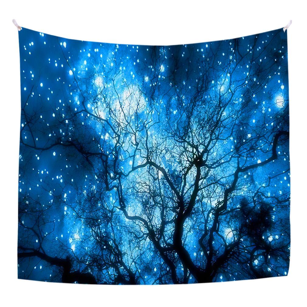 Blue Dream Forest Wall Hanging Bedroom Wall Fabric Living Room Decoration Fabric Background Cloth Hanging Cloth Wall Carpet