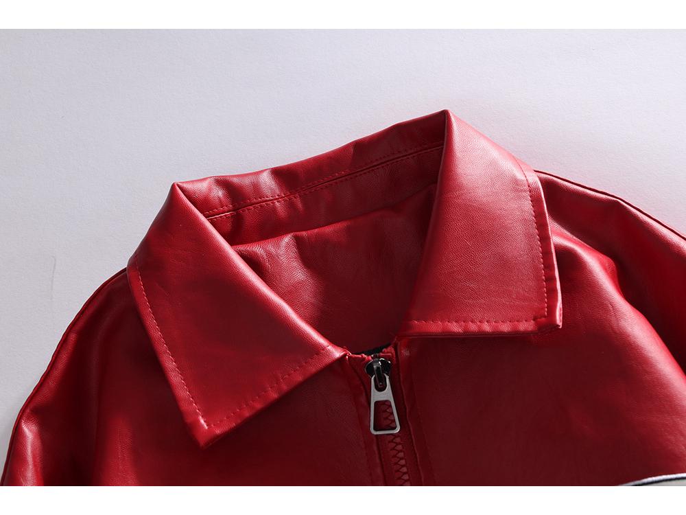 Men's American Racing Style Leather Jacket - Streetwear, Stand Collar, Cool Hip-Hop High Street Trend, Motorcycle Outerwear.