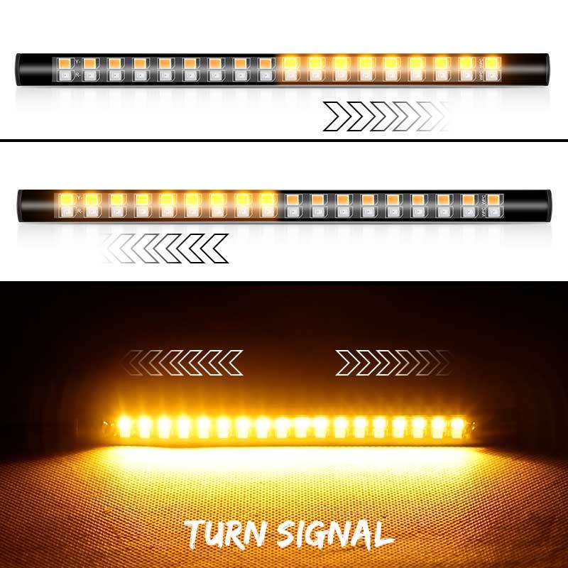 Flexible Motorcycle Rear Brake Light LED 12V DRL Turn Signal Lamp Stop Taillight 3-in-1 Flowing Indicator Light for Cafe Racer