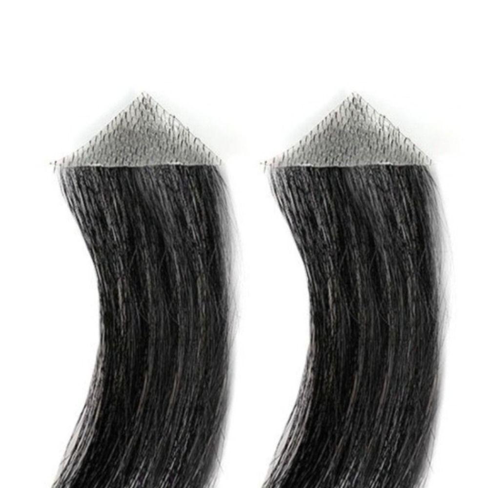 Seamless 100% Human Hair Hairpiece Invisible Hairline Sideburn Patch Forehead Patch  Men