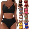 Hot Selling Solid Color Cross-Over Soft Cup Bikini – Women's European & American Sexy Swimwear