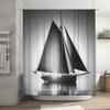 Vintage Sailboat Shower Curtain Waterproof Decorative Home Bathing Room Decoration With Hooks Included