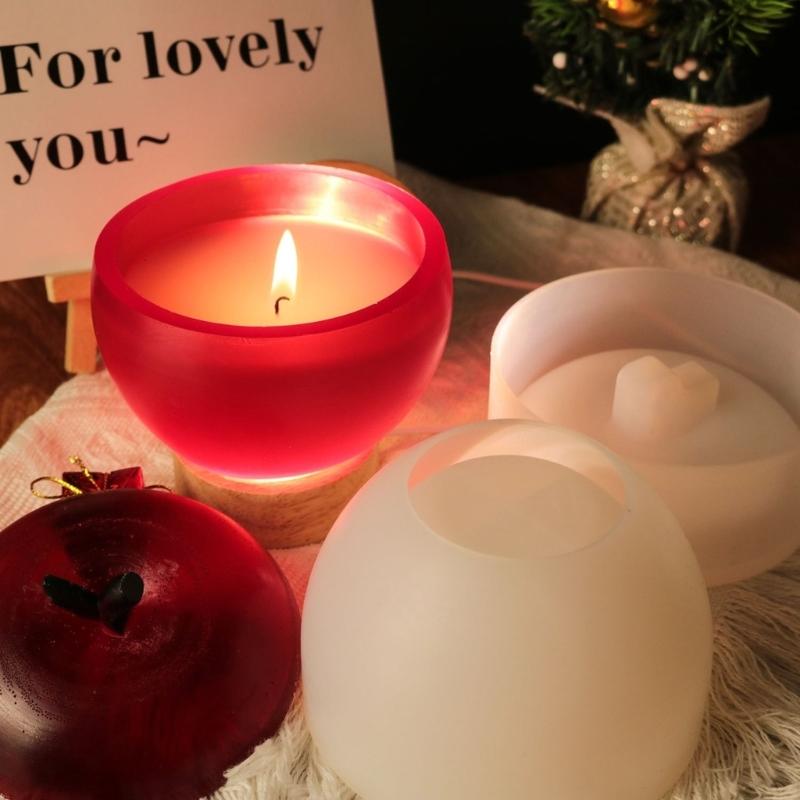 Christmas Fruit Storage Box Mold Candle Cup with Lid Concrete Silicone Mould  Flowerpot Jar Resin Plaster Cement Mold