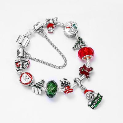 Beaded Santa Claus Christmas Bracelet DIY Jewelry Gift 