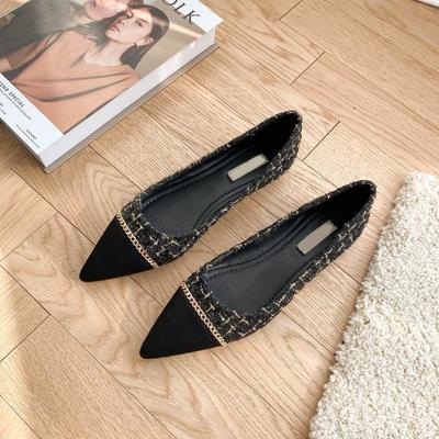 Spring and Summer Footwear Plus Size Comfortable Single Shoes Pointed Low-heeled Flat-bottomed Women's Shoes