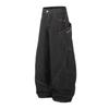 Mens Vintage Raw Washed Denim Jeans Straight Cut Loose Fit Workwear Style Casual Pants