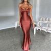 Women's Fashion Sexy Satin Dress Open Back Sling