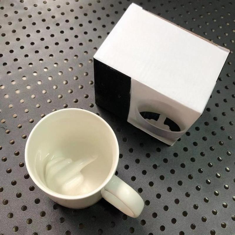 

Funny Middle Finger Cup for Coffee Milk and Water, Personality Creative Design, Ceramic Mug, Party Spoof, Drinkware 201-300ml