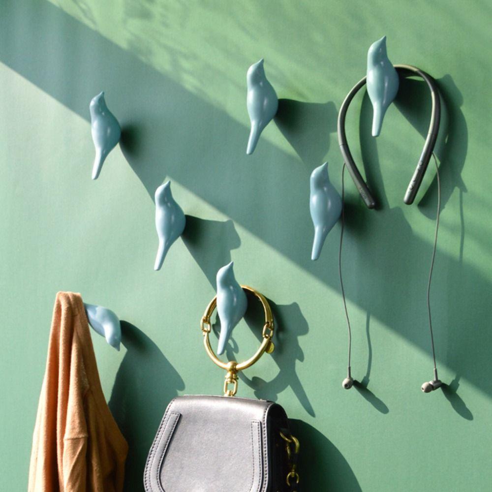Modern 3D Creative Bird Wall Hook Cute Wall Hanger Bird Resin Wall Hook  Bathroom
