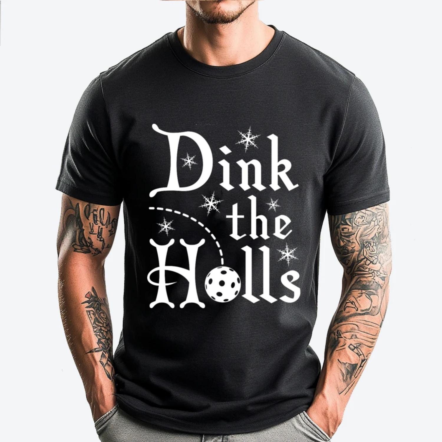 

Pickleball Dink The Halls Cotton Graphic Tees New In Tops & Tees Free Shipping Clothes Comfortable Shirts For Men S чёрный