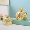 Gold Pomegranate Sculpture Ceramic Tabletop Art Decoration  For Home Decoration