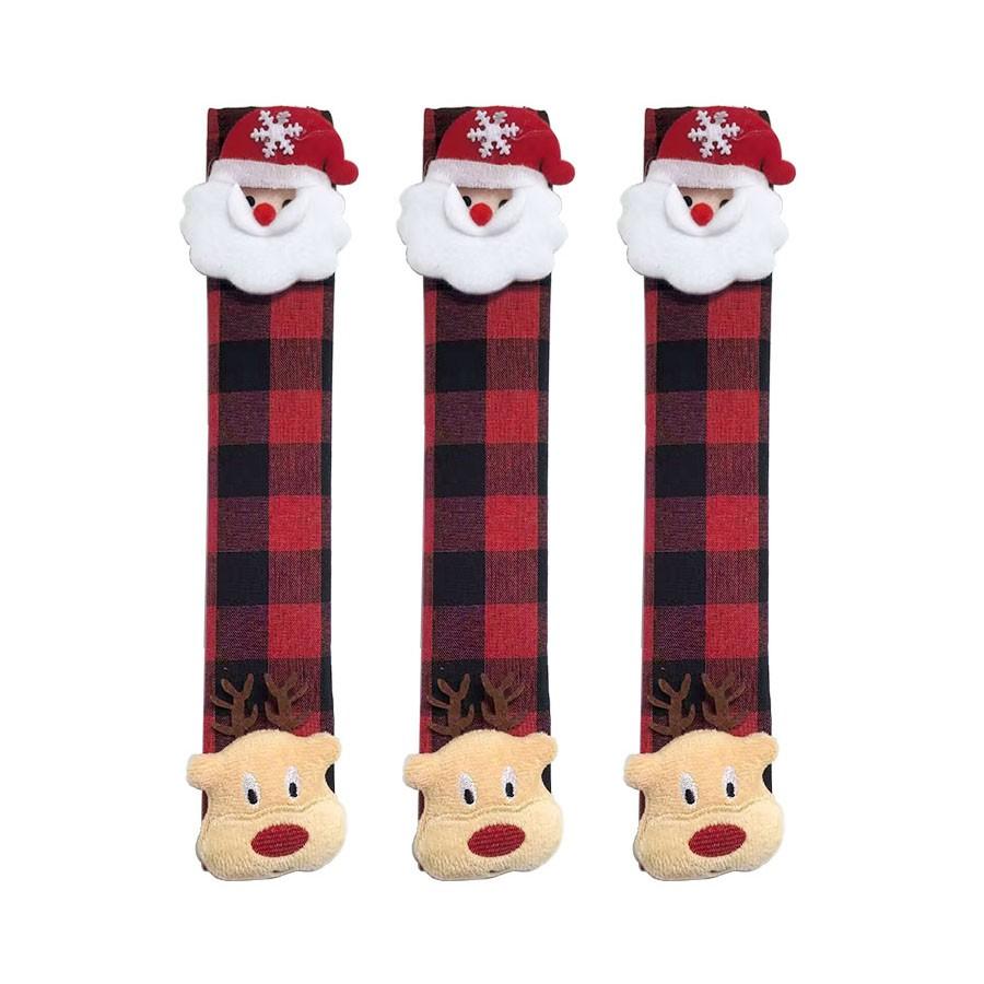 Christmas Handle Covers Fridge Handle Cover Non-Woven Fabric Covers Elk Theme