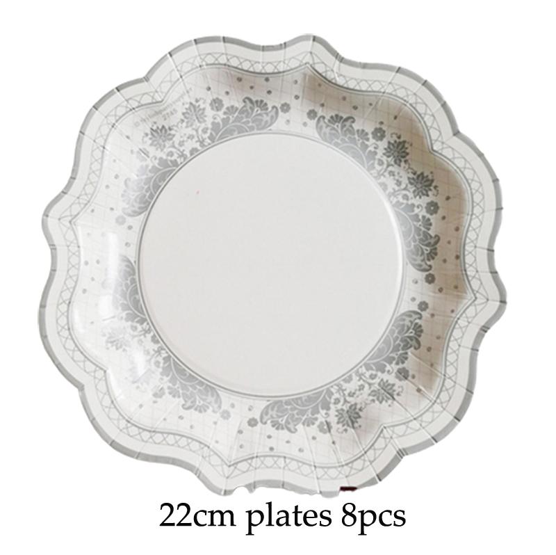 Chinese Style Blue and White Porcelain Paper Plates Cups Party Baby Shower Wedding Birthday Children Disposable Tableware Dish