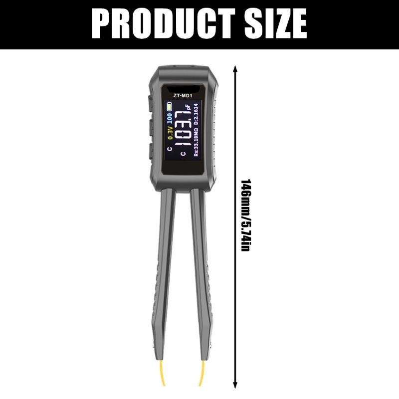 Tester Digital Tweezer Resistance Capacitance Diode Tester Professional Meter Tweezer with Clear Display