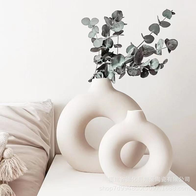 Ins Nordic stil kreis keramik vase dekoration kreative einfache hause wohnzimmer dekoration