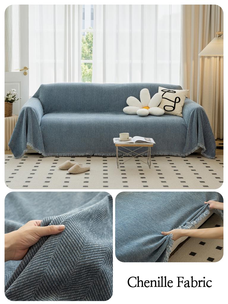 YanYangTian Chenille Sofa Towel for Living Room French Style Home Decoration Sofa Cover Couch Cover Tassel Edge Waffle Cushion