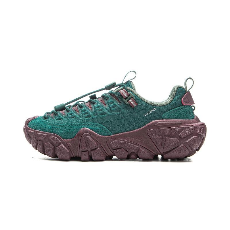 Li-Ning Dune Women Retro Thick Sole Casual Shoes Ink Green AGCV364-2 37.5