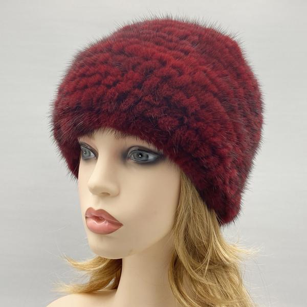 Men Woman Fur Hat Winter Real Fur Knitted Mink Cap Unisex Classic Warm Headwear Natural Mink Fur Beanies