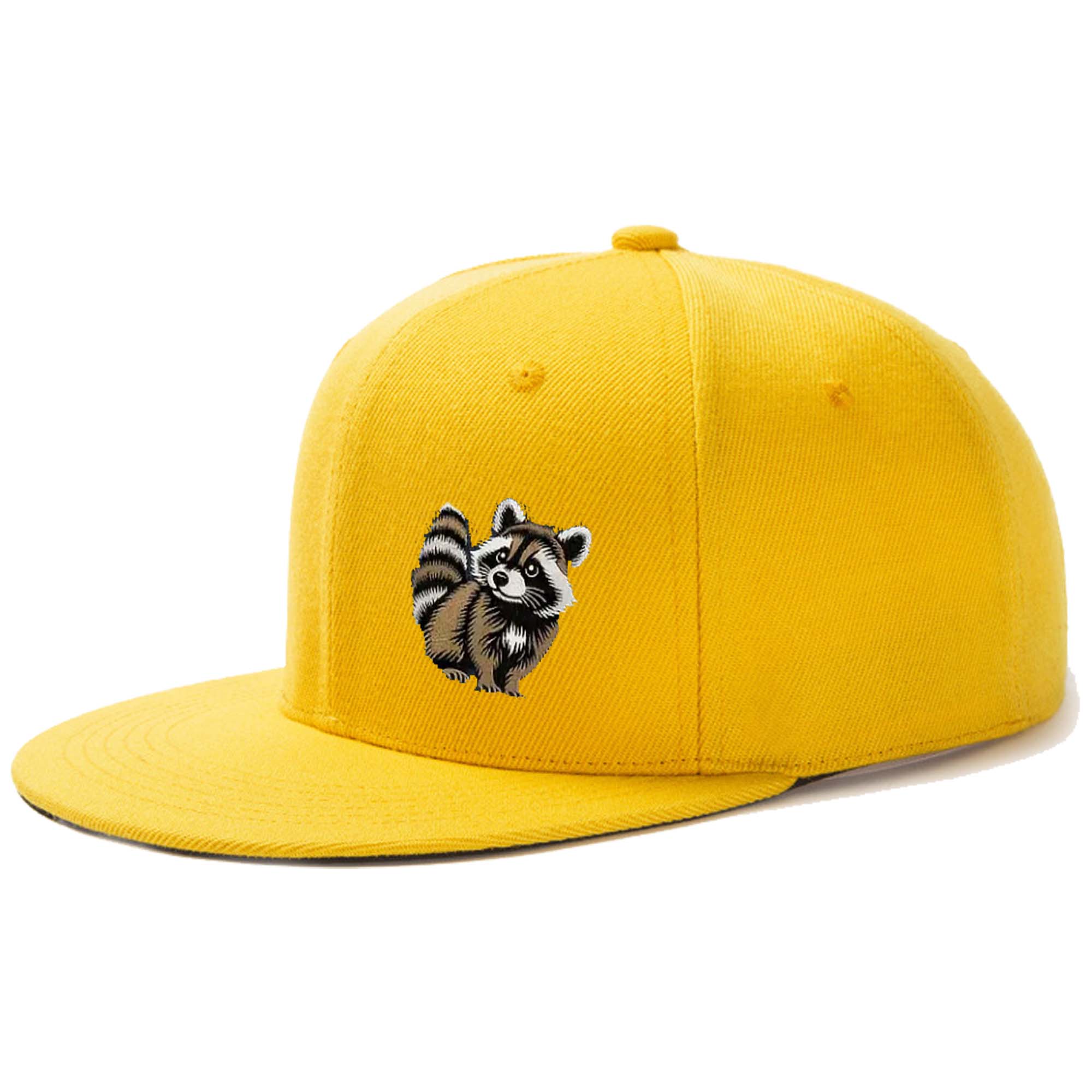 

Raccoon Graphic Baseball Cap Polyester Adjustable Flat Brim Snapback Hat Casual Outdoor Headwear Unisex One Size