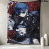 Black Butler Wall Tapestry Aesthetic Wall Hanging Printed Fabric Blanket Decorative Tapestries For Bedroom Living Room Home Decor