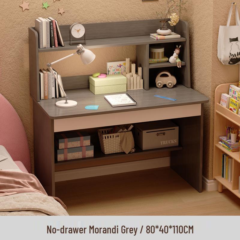 Primary School Students’ Desk & Chair Set with Integrated Bookshelf – Simple Study & Writing Computer Desk