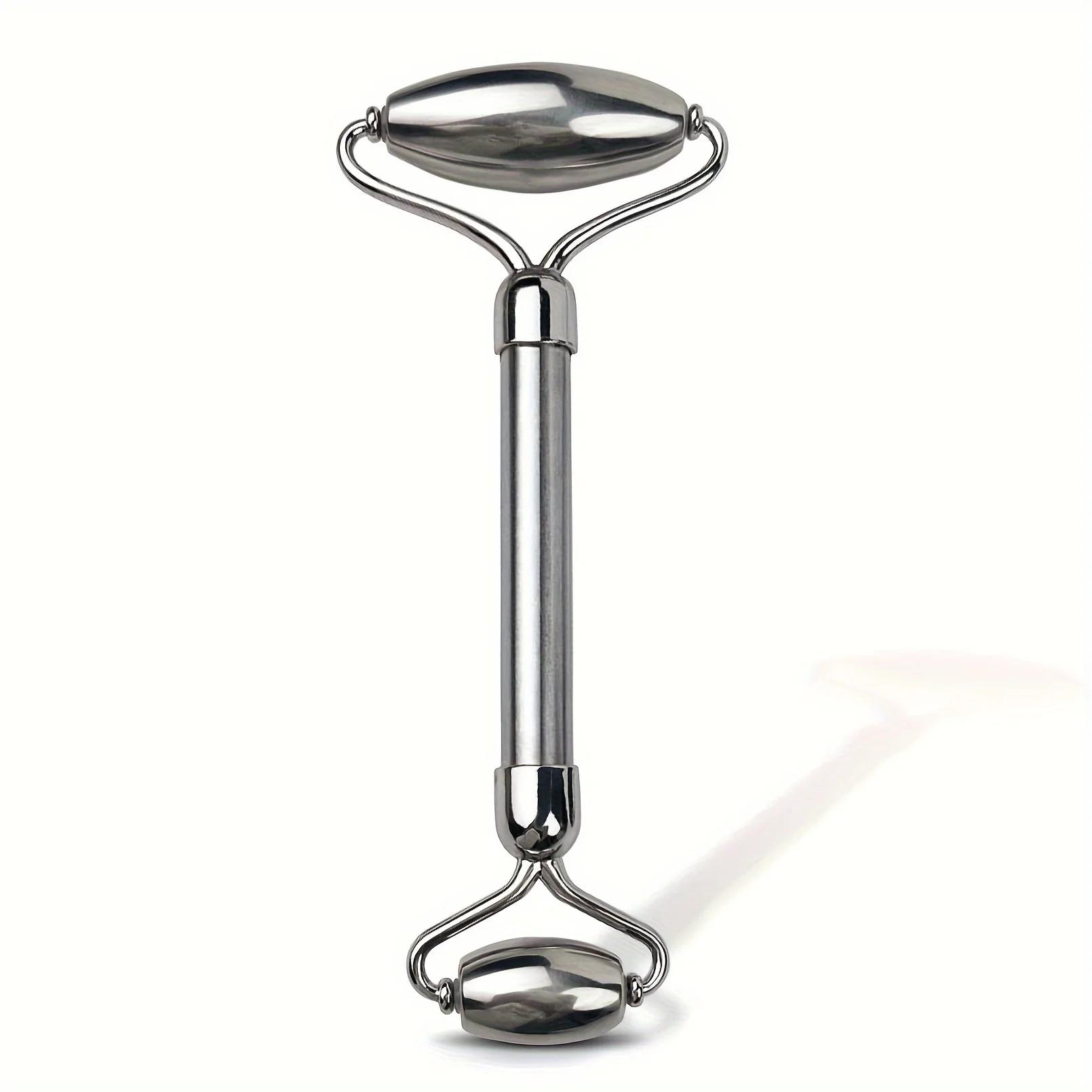 

Роликовый массажер для лица из нержавеющей стали, инструменты для лица гуаша, уход за кожей, уход за лицом, уменьшает отечность и темные круги под глазами