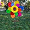Sunflower Windmill Pinwheel Colourful Sequins Foldable Windmill Carry Camping Picnic Home Garden Decoration Wind Spinner Kid Toy