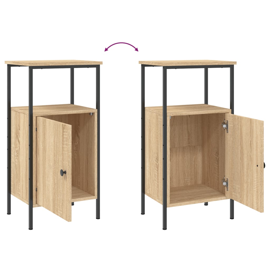 Nightstands 2 Pcs. Sonoma Oak Finish 41 X 31 X 80 Cm Engineered Wood