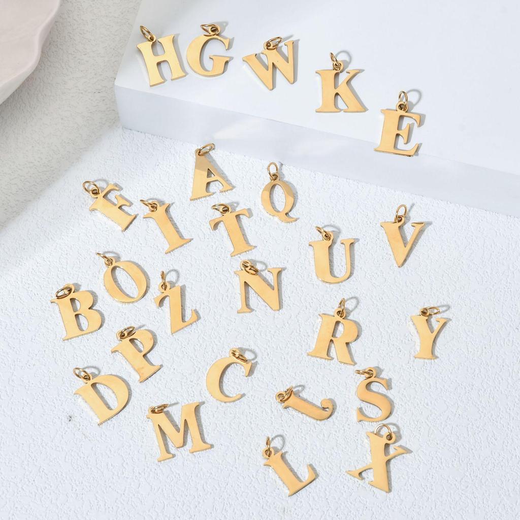 Handmade Stainless Steel English Letter Pendant - Non-Fading Charm