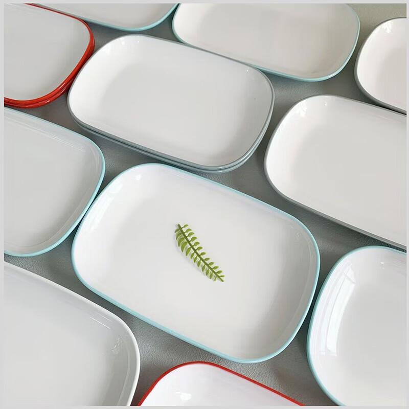 777 Tvåfärgad Melamin Hamrad Rektangulär Serveringsfat