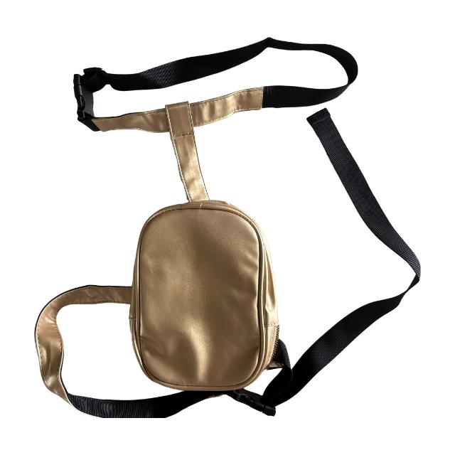 Trendy Stylish Black Women Waist Leg Belt Leather Cool Girl Bag Fanny Pack for Outdoor Hiking Motorcycle