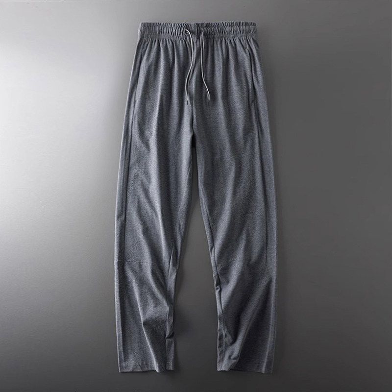 Knitted Straight Export Export Full Cotton Casual Sports Pants Dark gray M