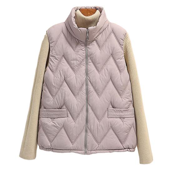 Women Winter Vest Thickened Padded Sleeveless Windproof Stand Collar Heat Retention Neck Protection Pockets Loose Cardigan Outdoor Waistcoat