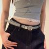Pu Leather Thin Waist Belt For Women With Alloy Buckle For Denim And Dresses
