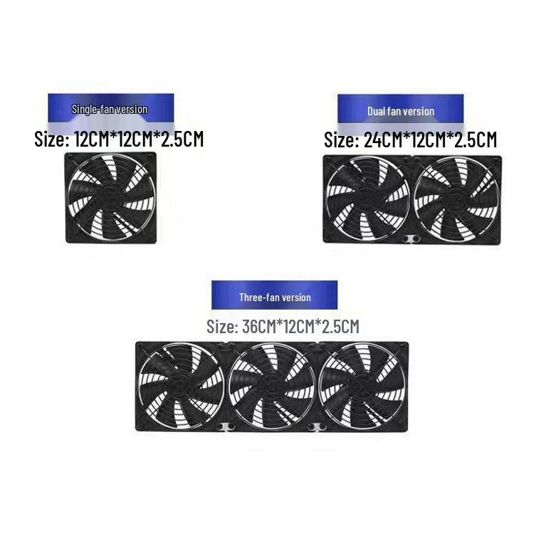 12CM Silent High Airflow 12V Cooling Fan for PC Cases, Cabinets, Routers, and Flower Stands