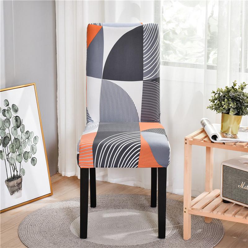 Geometric Elastic Dining Chair Cover Universal Slipcovers Chair Case Stretch Seat Cover for Wedding Hotel Banquet Living Room