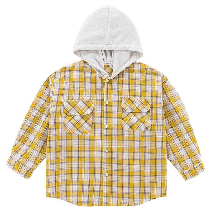 Camicie a quadri con cappuccio da ragazzo 2025: Stile coreano alla moda per bambini
